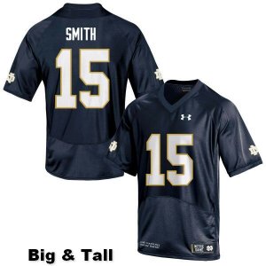 Notre Dame Fighting Irish Men's Cameron Smith #15 Navy Under Armour Authentic Stitched Big & Tall College NCAA Football Jersey TIX8899YV